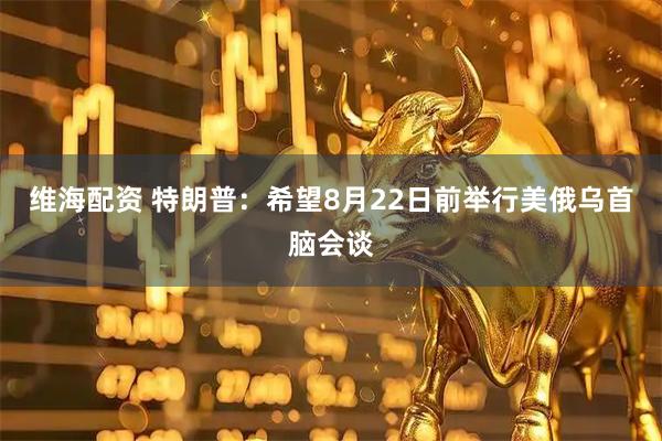 维海配资 特朗普：希望8月22日前举行美俄乌首脑会谈
